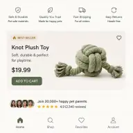Pawzly knot plush toy shown on its product page