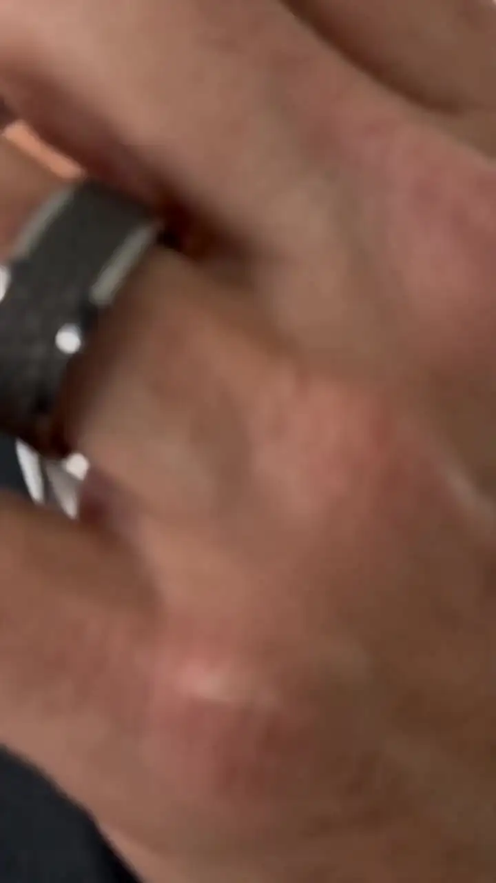 Hammered black ring in a hyper motion video made with v4v.ai
